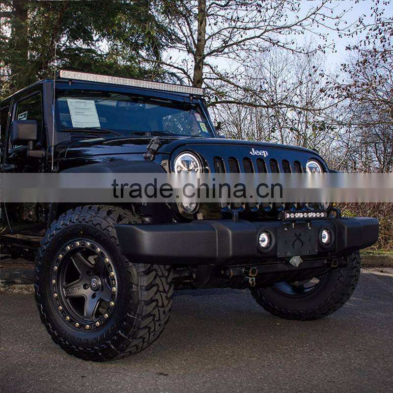 7" Round Chrome Full LED Halo Projector Headlights Lamps Wrangler TJ, JK, CJ, Harley Motorcycle bike