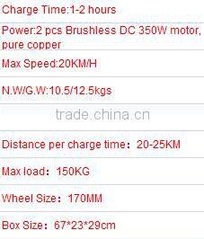 2015 colorful new product smart standing up 2 wheel smart balance scooter board