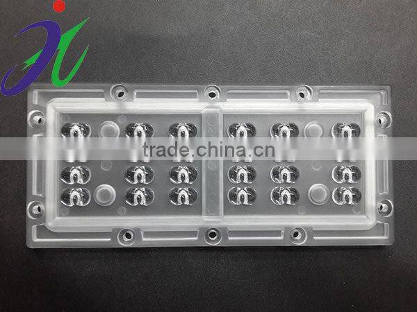 Optical Asymmetric led lens for street light of Cree leds