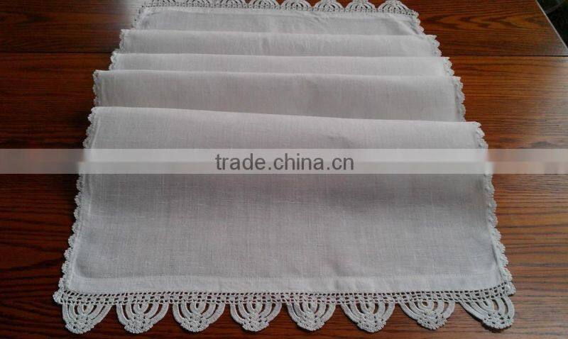 Crochet lace cotton table runner