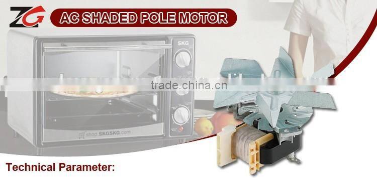 AC oven motor, AC over shaded pole motor for electric ovens, micowaves