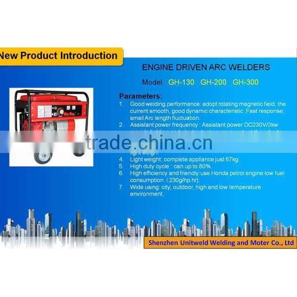 Welding Machines, Outdoor Generator Driven ARC Welder, Honda Petrol Engine & 6.5L Oil Tank