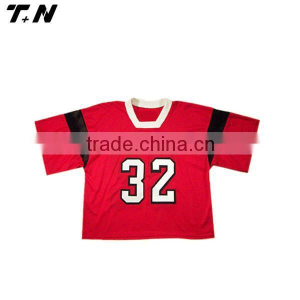 promotional 100% polyester red color lacrosse jersey for men