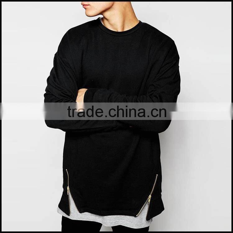 Both sides with zipper jacket sweatshirt without hood and sweatshirt extra long mens collar sweatshirt