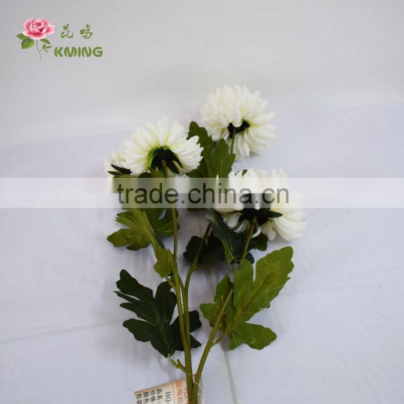 BJ016 5 heads white big chinese chrysanthemum flower for home decoration