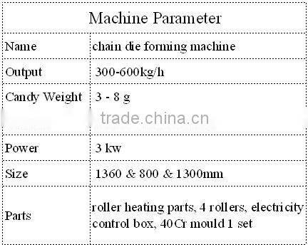 chain type candy die forming machine in oblong shape