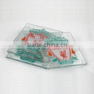 Photo frame type crystal glass coaster photo insert with wood material base