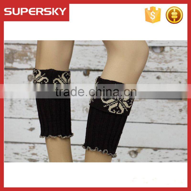 2015 fashion custom winter women cable knitted boho boot cuffs