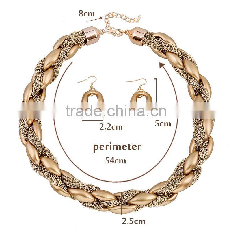 Fashion Necklace Charm Chain Statement Bib Necklace Matte Gold Plated Necklaces Jewelry For Women