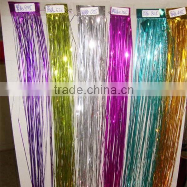 Bright Shiny Christmas tinsel,Colorful Plastic Curly Hair Tinsel,Holographic Tinsel