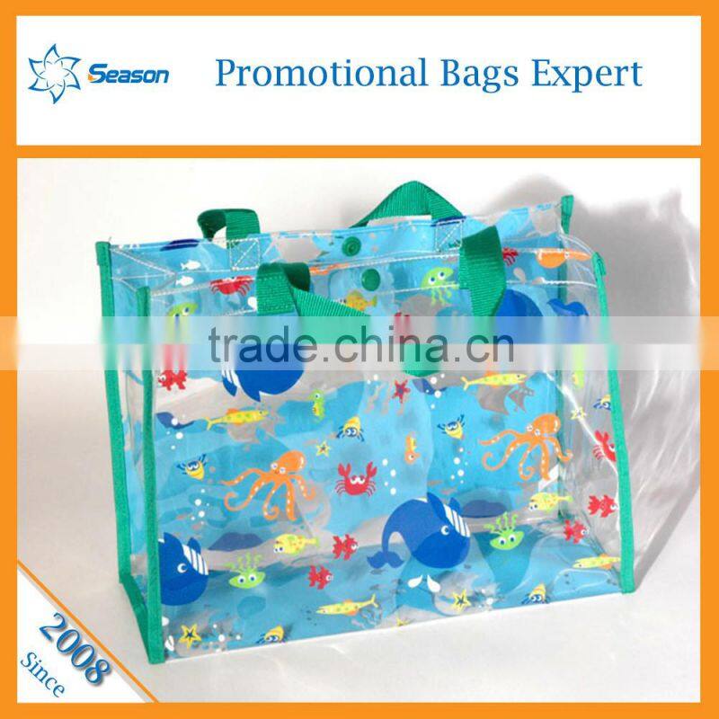 Flower print custom design makeup case Clear travel cosmetic pvc transparent Bag