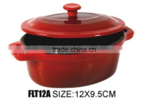 cast iron oval casserole