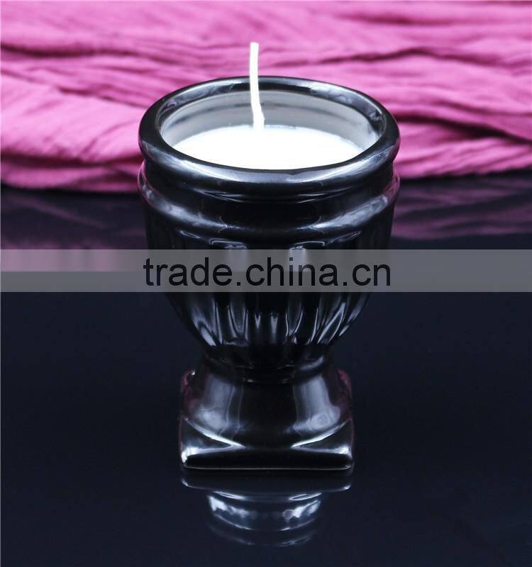 christmas home decortaion black ceramic soy wax scented candle