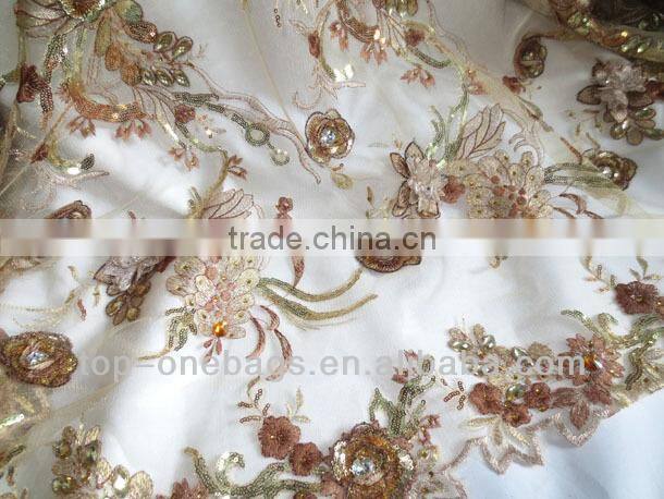 2014 wholesale french lace/ french lace bridal fabric with applique