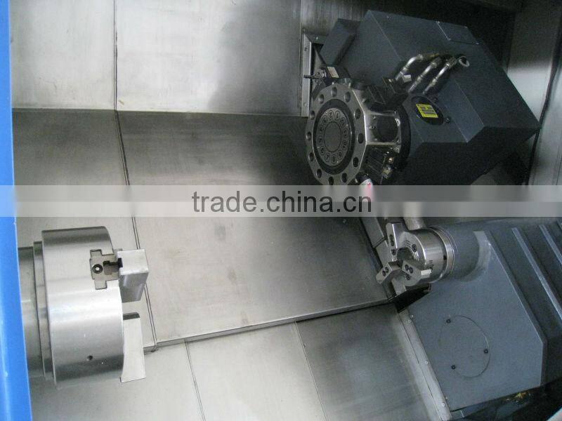 CNC450A China full function horizontal slant bed cnc multitasking twin spindle lathe