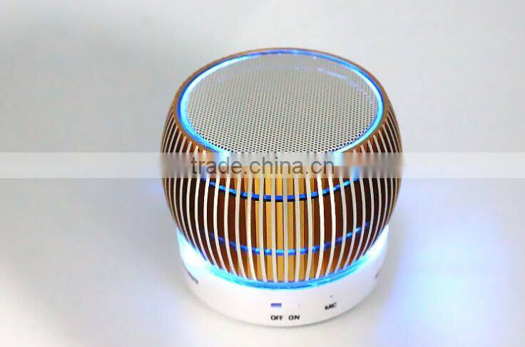 Portable mini bluetooth speaker with led light