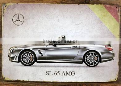 Wholesale printing custom made wall plaques vintage metal letters wall plaque sports car metal craft