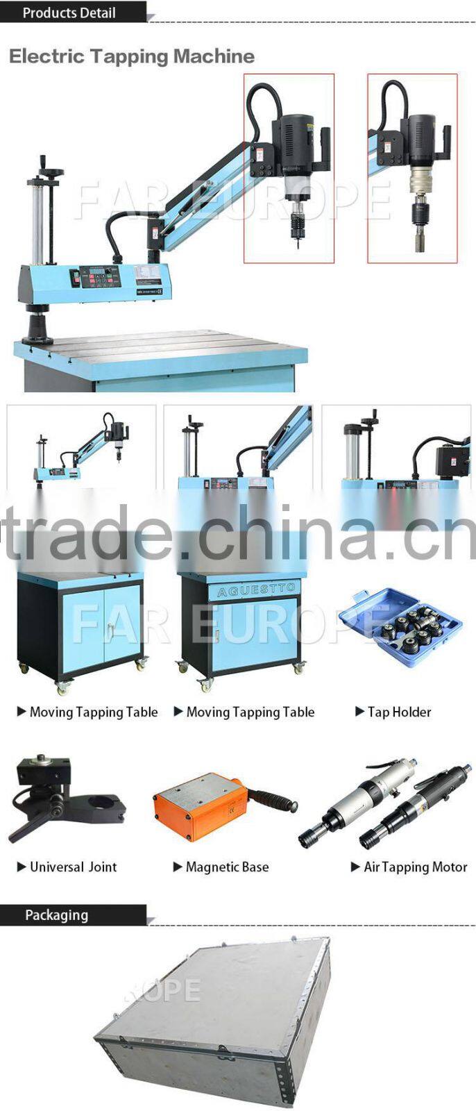 Tapping with M12 to M48, Powerful automatic tap machine