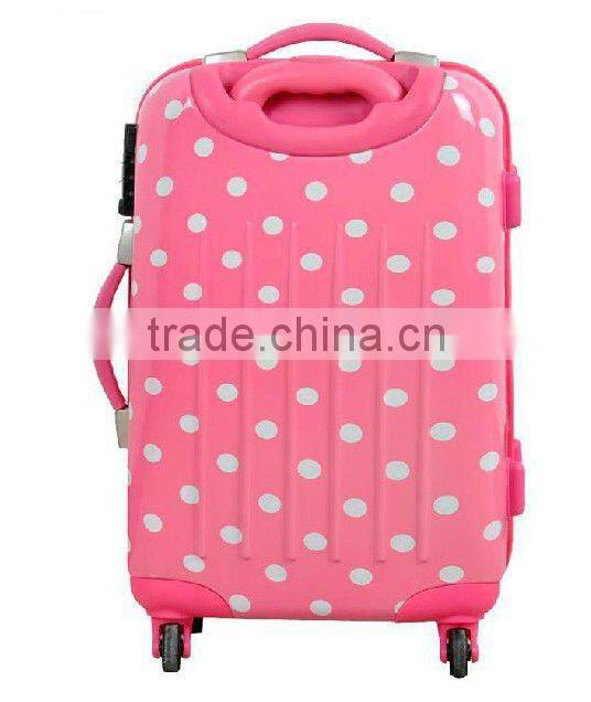 2015 china supplier Populor Polka dot printing PC trolley travel luggage/sky travel luggage/travel house luggage