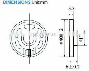 FBF40-1N 40mm 8ohm 0.25W mini mylar speaker(FBELE)