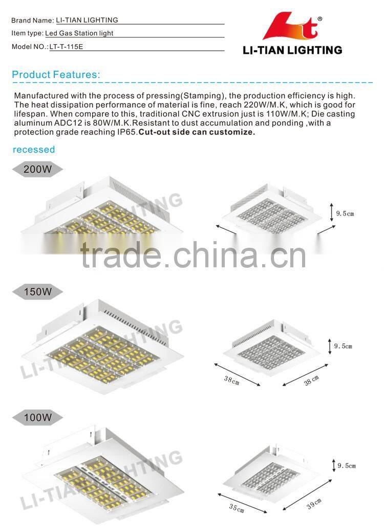 150w led gas canopy light use meanwell driver cree chip led gas canopy light