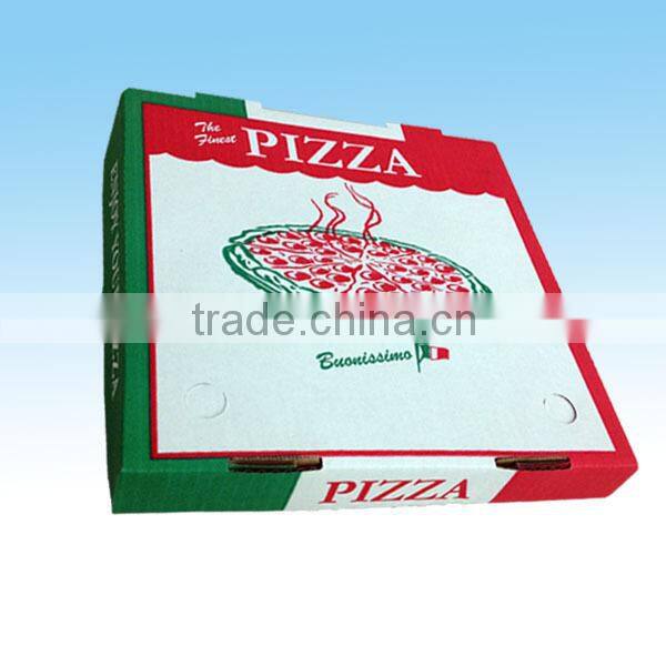 white corrugated cardboard pizza box with any design and size