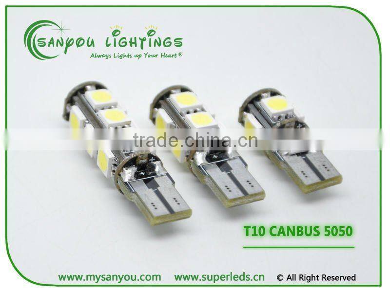 Canbus/ warning canceller/error free system 194/w5w/T10 5smd 5050 3chip led car lamp auto led bulb
