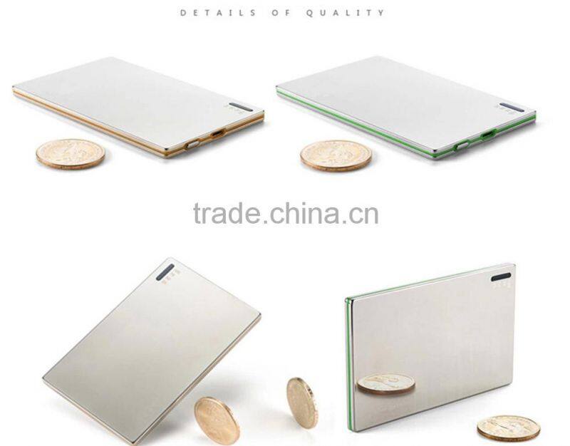 China new products! outdoor ultra thin credit card mobile power bank station