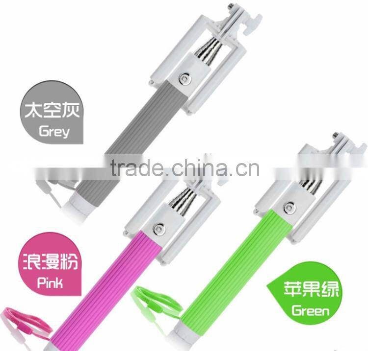 2015 Wholesale bluetooth monopod selfie stick wireless selfie stick with mirror