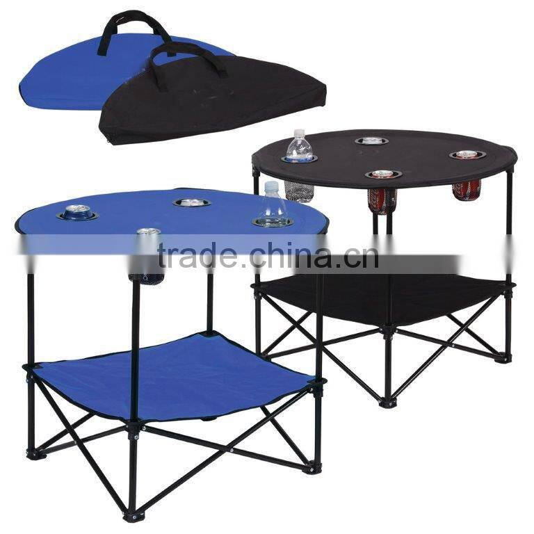 Canvas Fabric Carrybag Steel Tube Easy Folding Outdoor Round Table