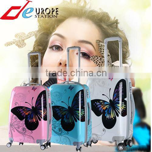 PC,ABS + PC Material color printing trolley luggage