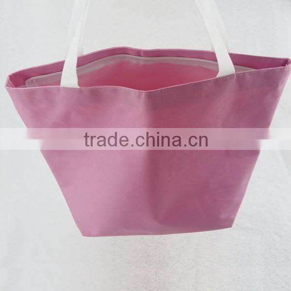 Blue plain shopping 600d polyester canvas bag for custom