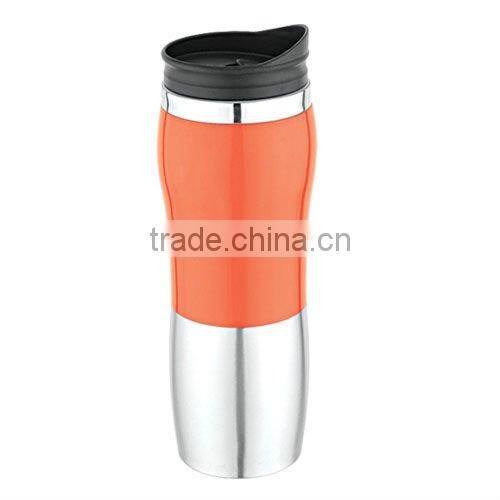 Double plastic wall advertising tumbler with customized Paper insert