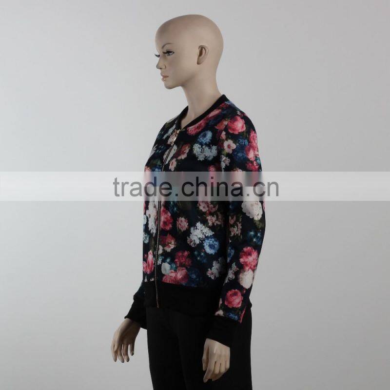 F5W20107 Women Floral Printed Bomber Jackets