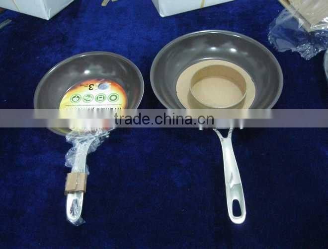 Nonstick Aluminium fry pan with stainless steel handle