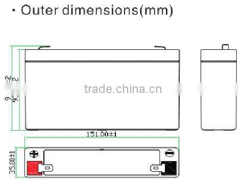 Maintenance free rechargeable lead-acid battery for packing lot lock 6v7ah