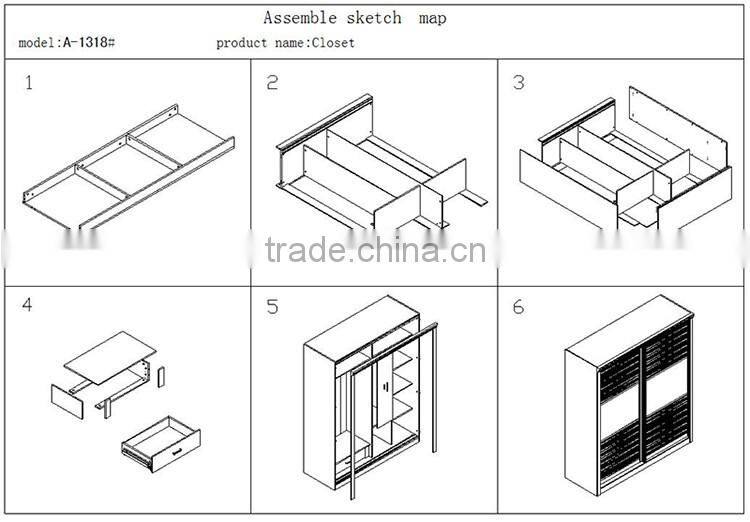 Environmental protection mdf material wood wall wardrobe closet bedroom design