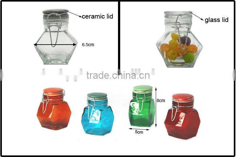 clear glass jar with ceramic locking lid