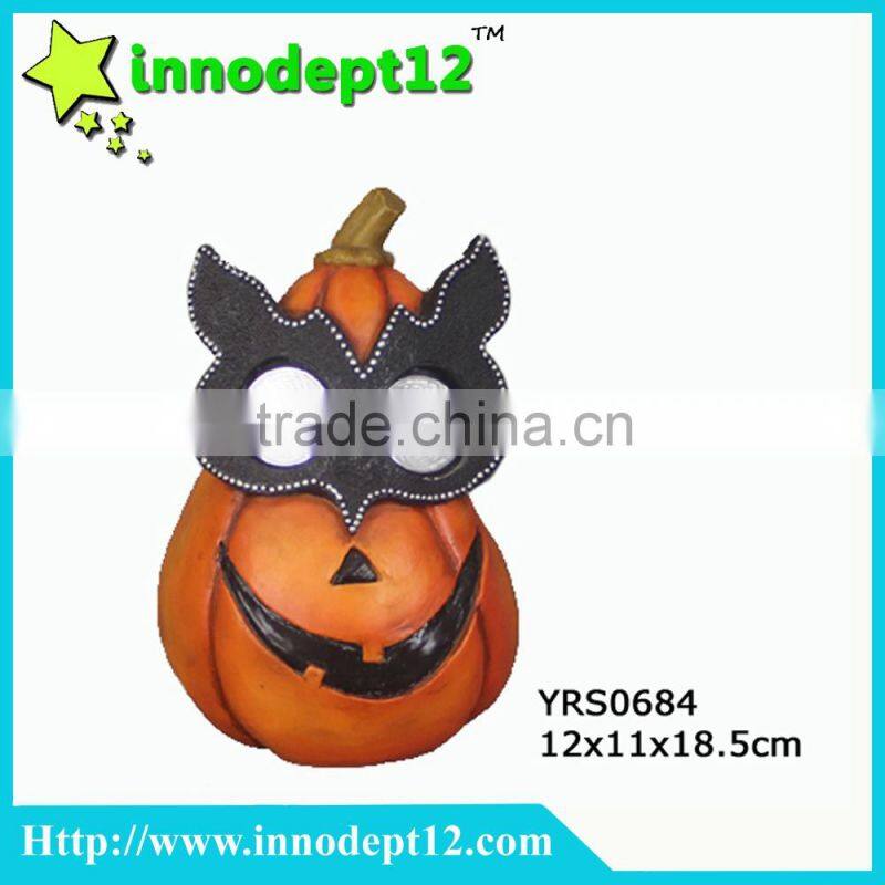 Halloween decoration resin pumpkin with solar light outdoor