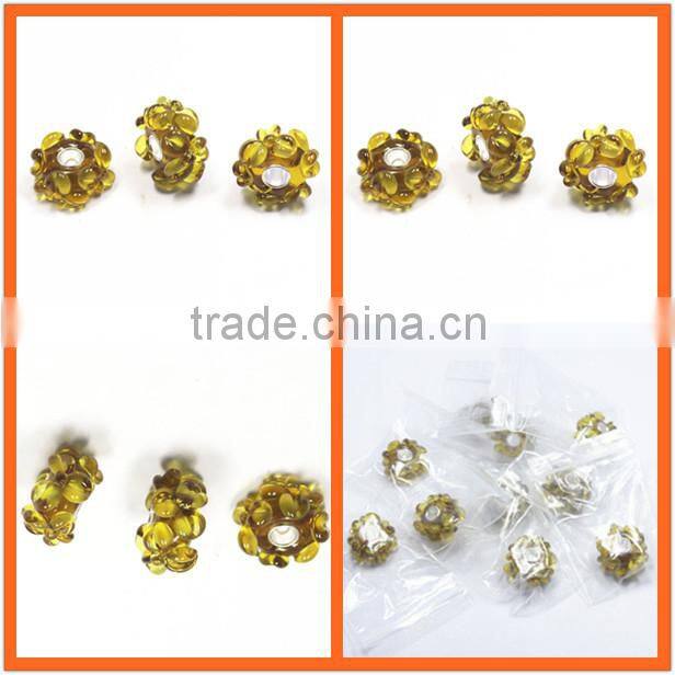 New arrival Japan Style silver plated core 4.5mm large hole glass beads