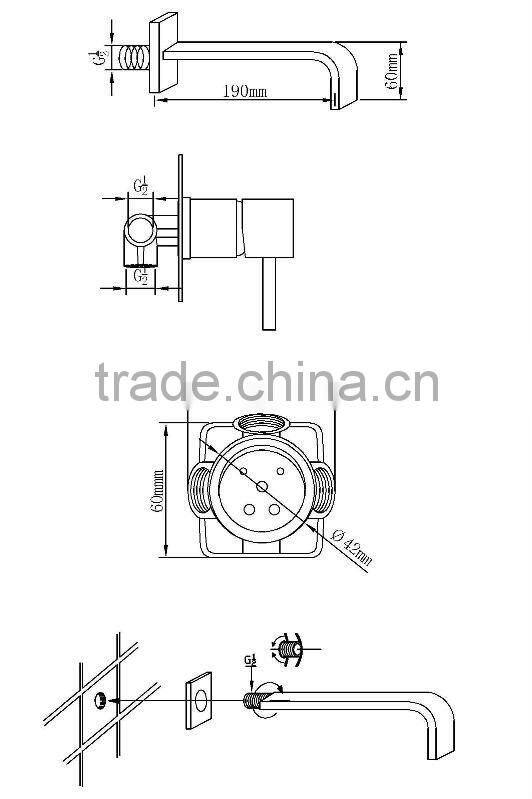 copper in-wall water tap 07/F8613