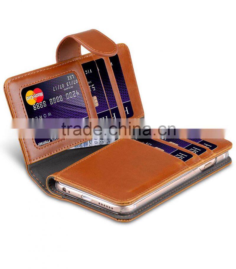 Newly Wallet Brown Double Layer PU Leather Case for Apple iPhone 6s/6 Plus (5.5")