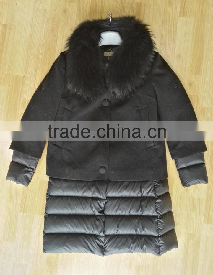 2017 new style wome wool long down coat