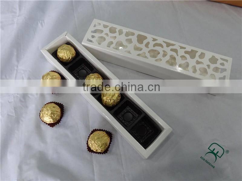 2015 fancy design silver paper chocolate praline box