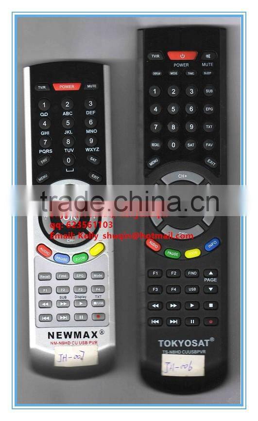 newest top sales set top box digital satellite receiver remote control for NEWMAX NM-N9HD CU USB PVR TOKYOSAT TS-NB HD CUUSBPVR