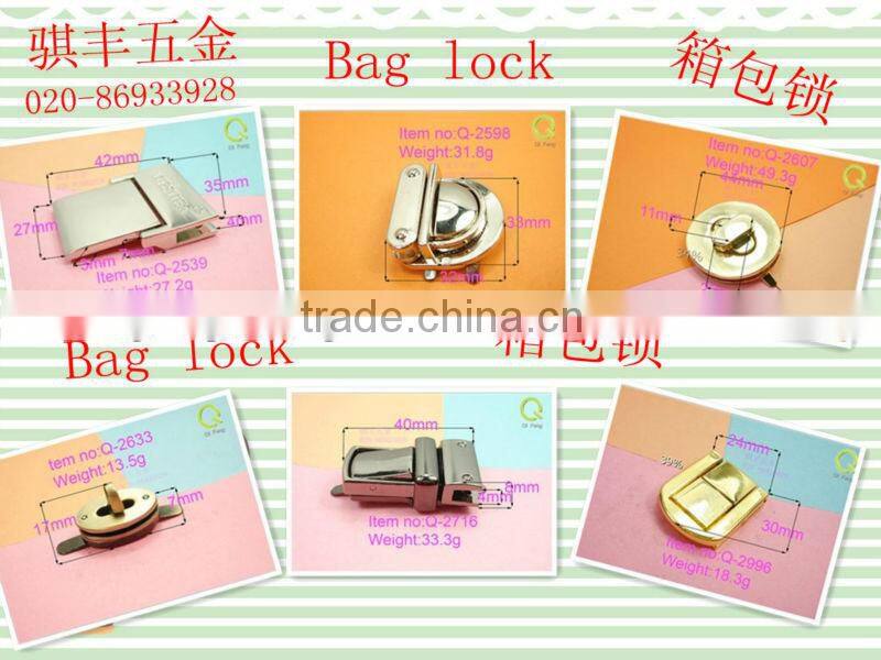 Supply handbags hardware die casting bags lock q-2523