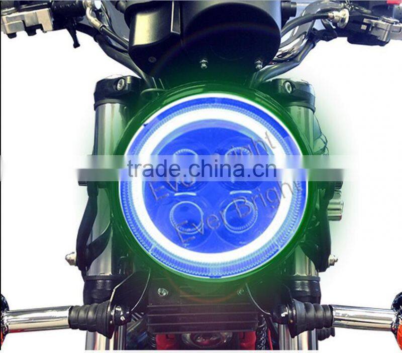 Alibaba China White 4 LED 12V Motorcycle Projector Lights with Cob Angel Eye Rings