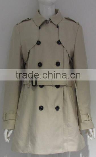 PRETTY STEPS 2015 elegant utterly classic flattering waist tie double-breasted front women's winter trench coat