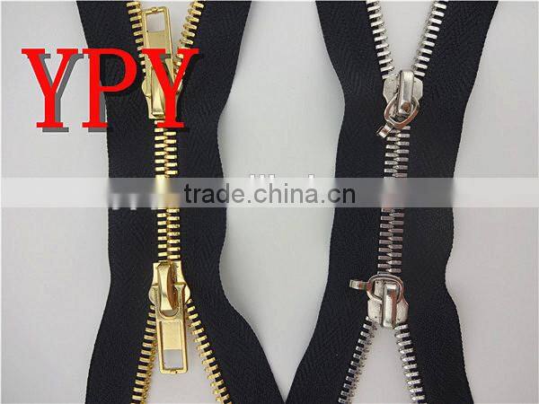 Decorative Two Way Slider Metal Zipper For Garments