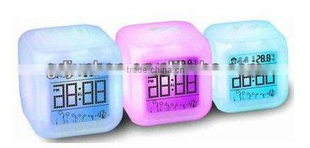 hot! home design led color change travel digital alarm clock